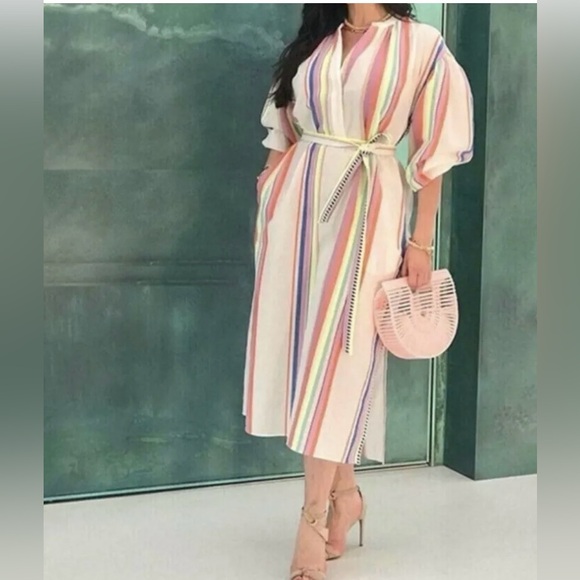 Lemlem x H&M lycocell-blend kaftan dress - Picture 4 of 7